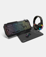 Pacote de jogos Kritic (teclado + mouse + pad + fones de ouvido)